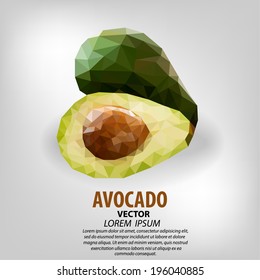 Vector abstract geometric avocado Illustration. EPS 10