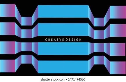 Vector Abstract Geometric Background 3D Gradient Colorful 