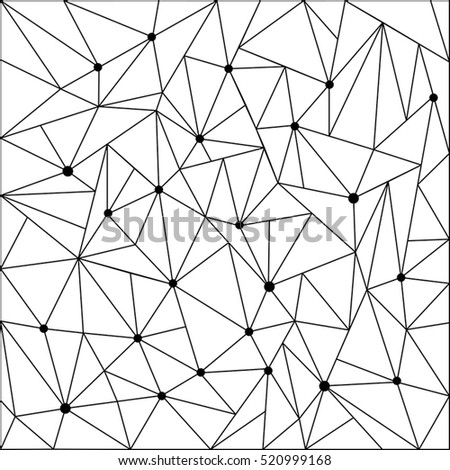 Vector abstract geometric background. Black and white with dots.