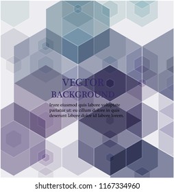 Vector Abstract geometric background.  Blue hexagon shape.