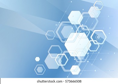 
Vector abstract geometric background. Blue hexagon shape