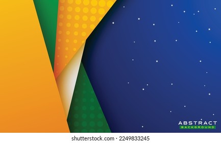 Vector abstract geometric background in Brazil color concept