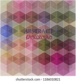 Vector abstract geometric background. Brochure design template. Forms colored hexagons