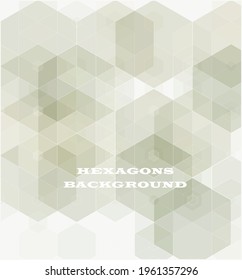 Vector abstract geometric background. Brochure design template. Green hexagon shape