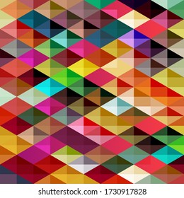 Vector abstract geometric background of colorful triangles. For Texture, Fabric and wrapper