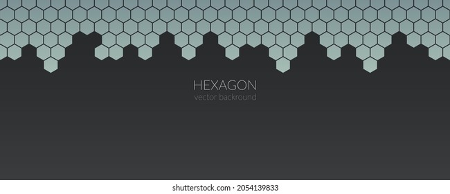 Vector abstract geometric background consisting of hexagonal shapes. Concept of metal plates, iron sheets. Design template for web banner, sites, social networks. Copy space.