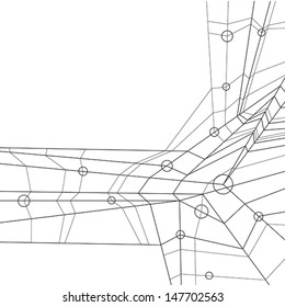 Vector abstract geometric background, contemporary style black and white lines illustration.