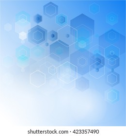 Vector Abstract Geometric Background Design Brochure Template Blue shapes hexagon or polygon