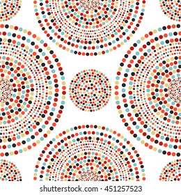 Vector abstract geometric background, dotted circles seamless pattern.