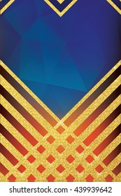 Vector abstract geometric background with golden stripes pattern. Gold glitter design for certificate, gift,voucher, present, discount, invitation,wedding card. Vector illustration