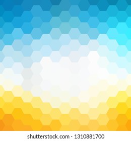 Vector abstract geometric background. Hexagon design. blue white and yellow color
