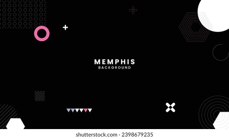 vector abstract geometric background with memphis elements retro style