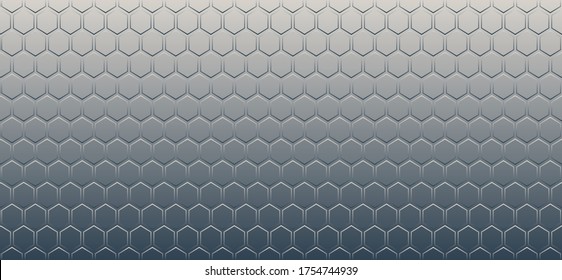Resumen vectorial, fondo geométrico, formas hexagonales de color gris metálico en un fondo metálico. Para banner, diseño de impresión, redes sociales, lugar para texto. Copyspace.