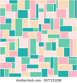 Fondo geométrico abstracto vectorial. Baldosas de mosaico en tonos pastel.