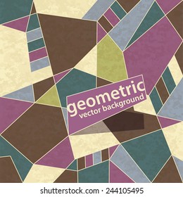 vector abstract geometric background in pastel colors with grunge texture