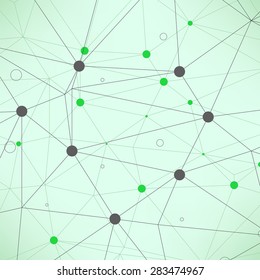 Vector Abstract Geometric Background. Abstract Geometric Pattern on Green Background.