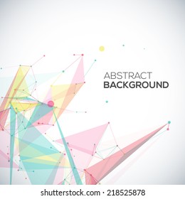 Vector abstract geometric background with polygonal abstract shapes, with circles, lines, triangles