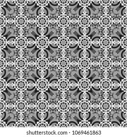 Vector abstract geometric background. Seamless pattern with rhombus and polygons forming abstract wallpaper. Stylish gray, black and white texture.