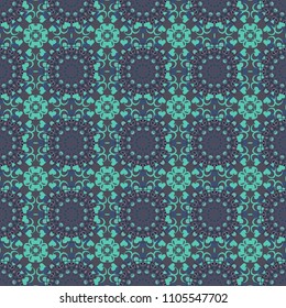 Vector abstract geometric background. Seamless pattern with rhombus and polygons forming abstract wallpaper. Stylish red, orange and blue texture.