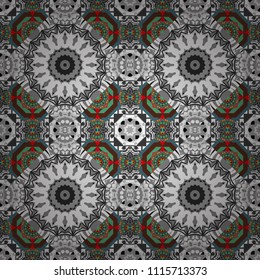 Vector abstract geometric background. Seamless pattern with rhombus and polygons forming abstract wallpaper. Stylish brown, gray and white texture.