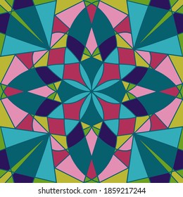 Vector abstract geometric background, seamless pattern. Hand drawn ethnic ornament. Lace fabric texture