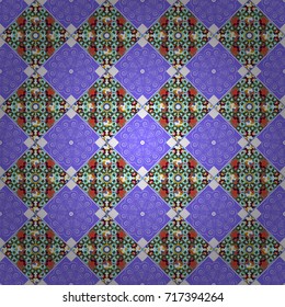 Vector abstract geometric background. Seamless pattern with rhombus and polygons forming abstract wallpaper. Stylish black, violet and white texture.