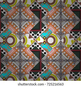 Vector abstract geometric background. Seamless pattern with rhombus and polygons forming abstract wallpaper. Stylish white, gray and beige texture.