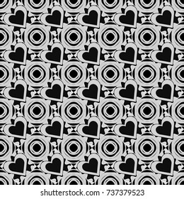 Vector abstract geometric background. Seamless pattern with rhombus and polygons forming abstract wallpaper. Stylish gray, black and white texture.