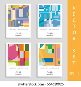 Vector abstract geometric background set. Modern art, design for invitation card, front page, mockup brochure theme style, banner idea, book cover, booklet print, flyer