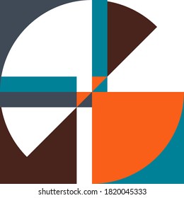 Vector abstract geometric background with shapes and bold colors. Retro illustration in bauhaus style.