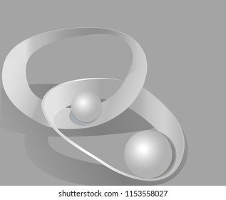 Vector abstract geometric background, sphere and tape
greyscale color