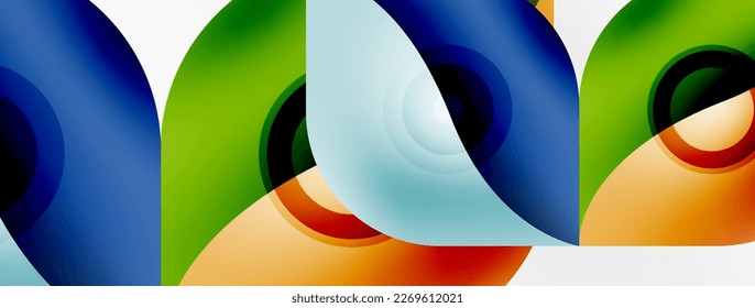 Vector abstract geometric background. Techno flower petals concept. Wallpaper or texture design, bright poster, banner, flyer