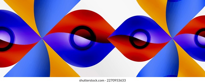 Vector abstract geometric background. Techno flower petals concept. Wallpaper or texture design, bright poster, banner, flyer