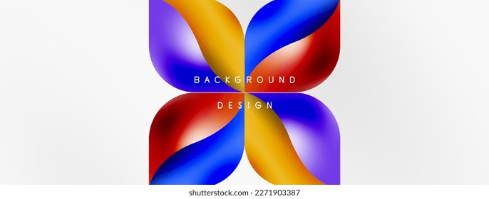 Vector abstract geometric background. Techno flower petals concept. Wallpaper or texture design, bright poster, banner, flyer