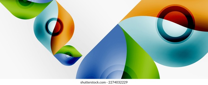 Vector abstract geometric background. Techno flower petals concept. Wallpaper or texture design, bright poster, banner, flyer