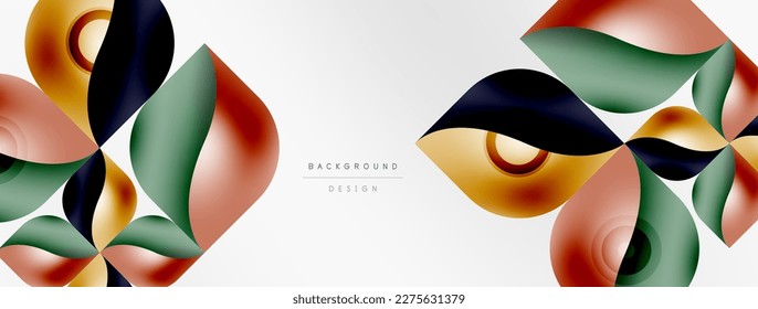 Vector abstract geometric background. Techno flower petals concept. Wallpaper or texture design, bright poster, banner, flyer