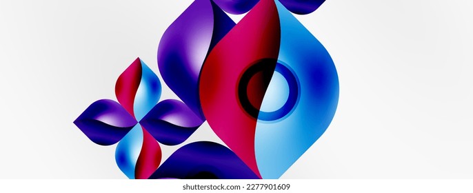 Vector abstract geometric background. Techno flower petals concept. Wallpaper or texture design, bright poster, banner, flyer