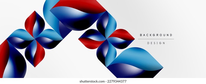 Vector abstract geometric background. Techno flower petals concept. Wallpaper or texture design, bright poster, banner, flyer