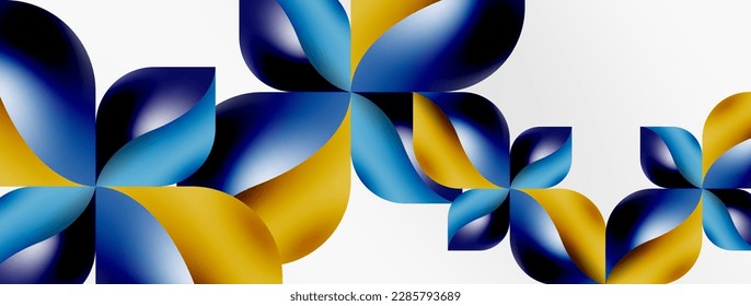 Vector abstract geometric background. Techno flower petals concept. Wallpaper or texture design, bright poster, banner, flyer