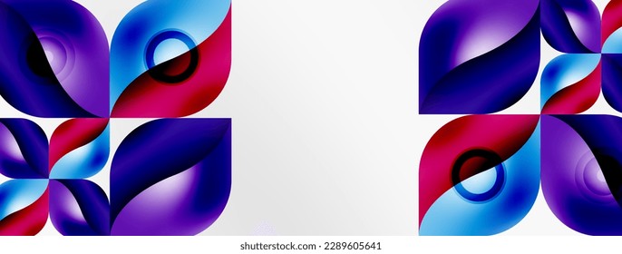 Vector abstract geometric background. Techno flower petals concept. Wallpaper or texture design, bright poster, banner, flyer