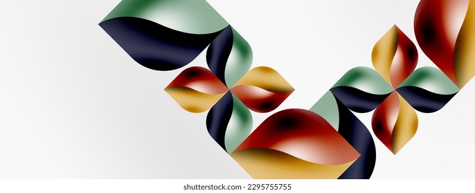 Vector abstract geometric background. Techno flower petals concept. Wallpaper or texture design, bright poster, banner, flyer