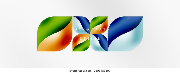 Vector abstract geometric background. Techno flower petals concept. Wallpaper or texture design, bright poster, banner, flyer
