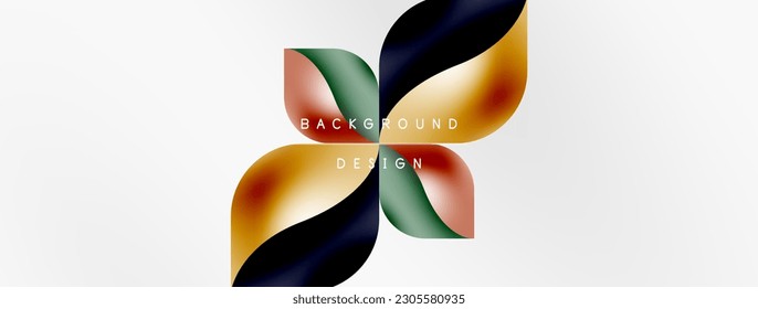 Vector abstract geometric background. Techno flower petals concept. Wallpaper or texture design, bright poster, banner, flyer