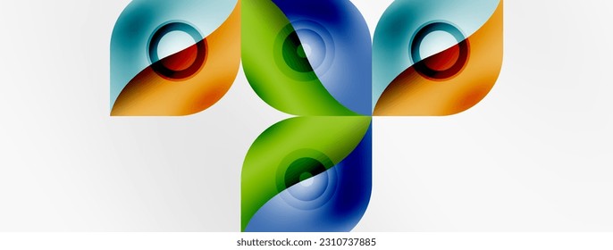 Vector abstract geometric background. Techno flower petals concept. Wallpaper or texture design, bright poster, banner, flyer