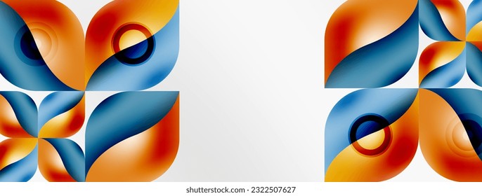 Vector abstract geometric background. Techno flower petals concept. Wallpaper or texture design, bright poster, banner, flyer