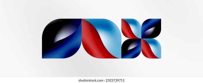 Vector abstract geometric background. Techno flower petals concept. Wallpaper or texture design, bright poster, banner, flyer