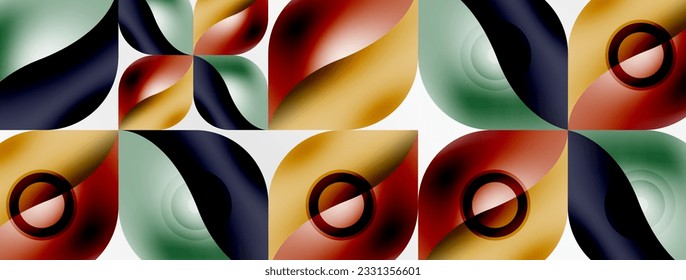 Vector abstract geometric background. Techno flower petals concept. Wallpaper or texture design, bright poster, banner, flyer