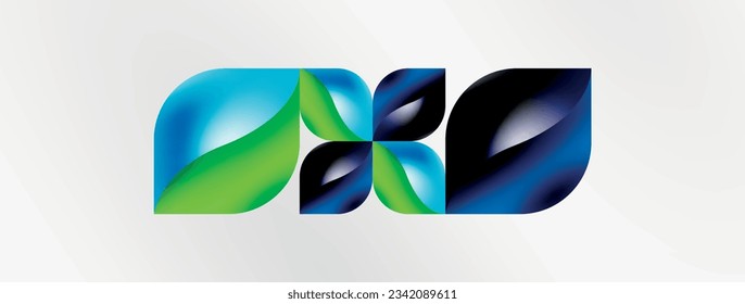 Vector abstract geometric background. Techno flower petals concept. Wallpaper or texture design, bright poster, banner, flyer