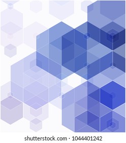 Vector Abstract geometric background. Template brochure design. Blue hexagon shape