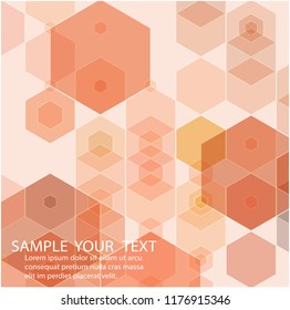 Vector Abstract geometric background. Template brochure design. Brown hexagonal shapes.